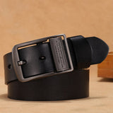 Genuine Leather Belt Men's Vintage Alloy Letter Pin Buckle Long Larfe Male Belts Waist Strap Mart Lion   