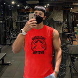 Muscleguys cotton sleeveless shirt tank top men's fitness shirt gym bodybuilding workout gym singlet vest Mart Lion Red M 