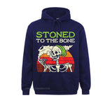 Stoned To The Bone Skeleton Smoking Weed Halloween Pot Hoodie Slim Fit Women Sweatshirts Long Sleeve Hoodies Hoods Mart Lion Navy S 