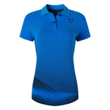 jeansian Style Women's Casual Short Sleeve T-Shirt Tee Floral Print Polo Shirt Tshirt Golf Polos Tennis Badminton SWT302 Mart Lion SWT251-Blue US S CN
