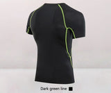 Running shirt summer Men's Sports Training Slim Fit Tights Tops Tees Gym Compression Black T-shirts Mart Lion   
