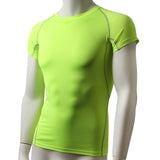 Running shirt summer Men's Sports Training Slim Fit Tights Tops Tees Gym Compression Black T-shirts Mart Lion Green S 