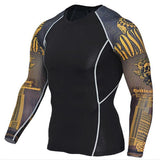 Men's Long Sleeve T-shirts Gym Clothing Sportswear Sporting Cry Fit Running Rashguard Sport Compression Mart Lion TC117 M 