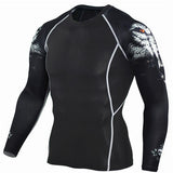 Men's Long Sleeve T-shirts Gym Clothing Sportswear Sporting Cry Fit Running Rashguard Sport Compression Mart Lion TC96 M 