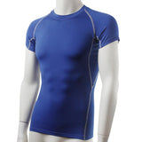 Running shirt summer Men's Sports Training Slim Fit Tights Tops Tees Gym Compression Black T-shirts Mart Lion Blue S 