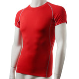 Running shirt summer Men's Sports Training Slim Fit Tights Tops Tees Gym Compression Black T-shirts Mart Lion Red S 
