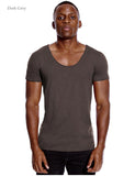 Scoop Deep V Neck T Shirt for Men's Low Cut Vneck Wide Vee Top Tees Invisible Undershirt Slim Fit Short Sleeve Mart Lion   