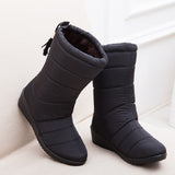 Women Boots Waterproof Down Winter Warm Ankle Snow Shoes Winter Heels Mart Lion black 5 
