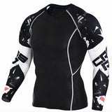 Men's Long Sleeve T-shirts Gym Clothing Sportswear Sporting Cry Fit Running Rashguard Sport Compression Mart Lion TC116 M 