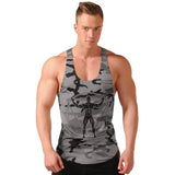 Men's Bodybuilding Tank Tops Camouflage Sleeveless Shirt Gym Fitness Workout Singlet Vest Undershirt Quick Dry Training Clothing Mart Lion C1 M 