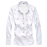 Men's Long Sleeve Silk Shirts Luxury Wedding Party Dress Shirt Camisa Masculina Mart Lion   