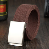 Candy Color Canvas Belt men's Women Unisex Outdoor Military Tactical Waist Belt for Jeans Mart Lion Coffee China 110cm