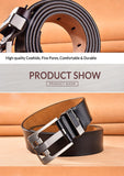 Vintage Pin Buckle Men's Belt Cow Genuine Leather Luxury Strap Belts Jeans Mart Lion   