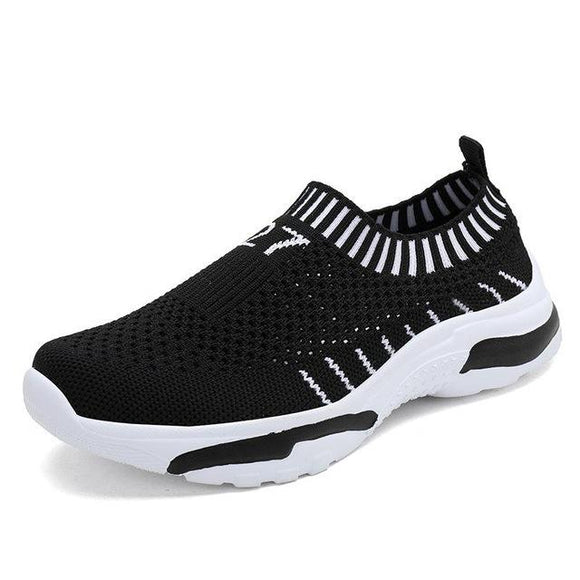 Children Sneakers Boys Running Shoes Autumn Breathable Knit Mesh Flat Sports Outdoor Casual Mart Lion Black 11.5 