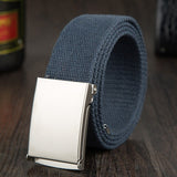 Candy Color Canvas Belt men's Women Unisex Outdoor Military Tactical Waist Belt for Jeans Mart Lion Deep Blue China 110cm