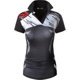 jeansian Women Casual Designer Short Sleeve T-Shirt Golf Tennis Badminton White Mart Lion SWT292-Black S China