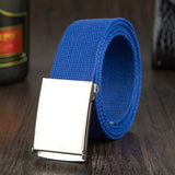 Candy Color Canvas Belt men's Women Unisex Outdoor Military Tactical Waist Belt for Jeans Mart Lion Sapphire China 110cm