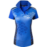 jeansian Women Casual Designer Short Sleeve T-Shirt Golf Tennis Badminton White Mart Lion SWT291-Blue S China