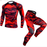 Thermal underwear set Men's clothing Compression sports Quick-drying jogging suit Winter warm MMA Mart Lion Blue XL 