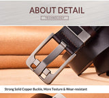 Vintage Pin Buckle Men's Belt Cow Genuine Leather Luxury Strap Belts Jeans Mart Lion   