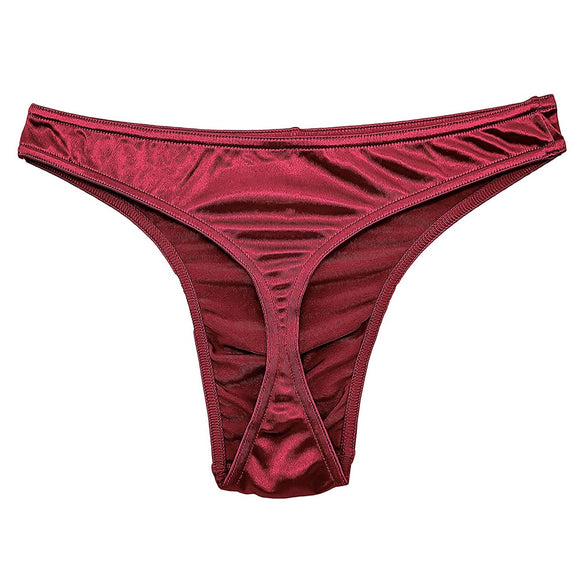 4Pcs Men's Panties Satin Silky Underwear Sissy Gay Solid Color Mart Lion   