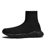Classic Black Socks Runing Shoes Men's High Sock Trainers Women Slip on Couple Casual Shoes Lightweight Sneakers basket homme Mart Lion 7008 black 35 