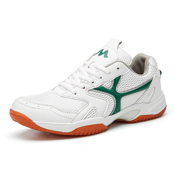 Unisex Sport Badminton Shoes Professional White Tennis Men's Mesh Breathable Outdoor Mart Lion white greenA504 36 