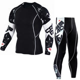 Thermal underwear set Men's clothing Compression sports Quick-drying jogging suit Winter warm MMA Mart Lion Clear L 