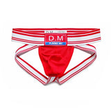 men's Underwear Gay Underpants Thong Jockstrap Breathable Mesh Tanga Hombre Underwear String Homme Erotic Mart Lion Red M 1pc