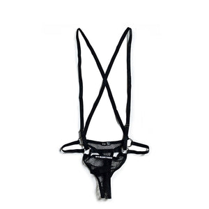 Men's Underwear Underpants Gay Bodysuit Mesh Breathable Thong Transparent Sissy Lingerie Tanga Hombre Mart Lion Black M 