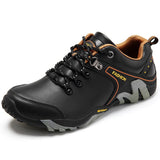 Blue Hiking Boots Men's Leather Trekking Sneakers Non-slip Anti-shock Climbing Shoes Mart Lion 9999 black 38 