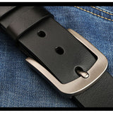Genuine Leather Belt Men's Casual Metal Pin Detachable Buckle Straps Belt Ceintures Jeans Belts Mart Lion   