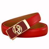 Love Belts for Women Waist Designer Real Leather Automatic Ratchet Belt Female Jeans Cummerbunds Belt Mart Lion Red 80cm 