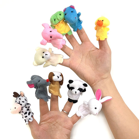 10pcs Soft Cute Baby Toys Hand Finger Puppet Cloth Soft Dolls Parent-child Game Props For Neonatal Mart Lion   