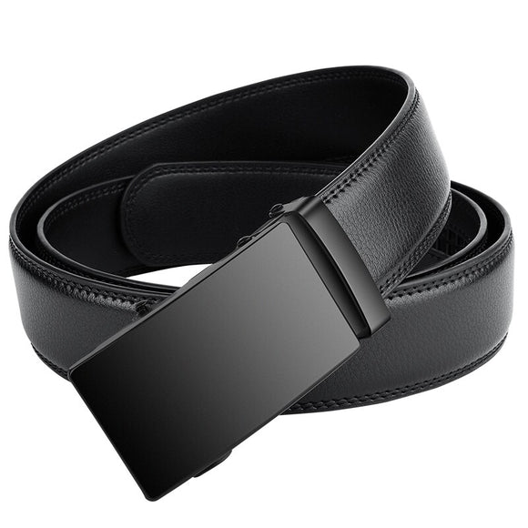 Belts Men's Black Automatic Buckle Belt  Waist Strap Gift for Men's Husband Mart Lion No engraving 3.0cm 95CM 