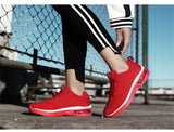 Red Air Running Sneakers Men's Women Breathable Cushion Walking Sports Shoes Couples Trail Running Athletic Mart Lion   