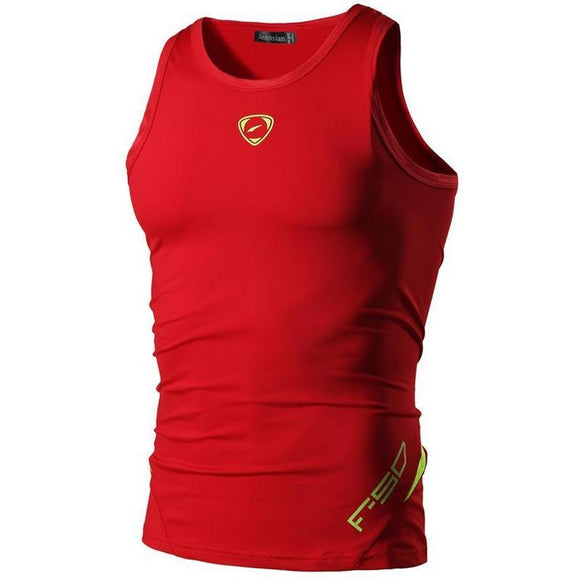 jeansian Sport Tank Tops Tanktops Sleeveless Shirts Running Grym Workout Fitness Slim Compression Red2 Mart Lion   
