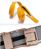 Leather Automatic Buckle Belt Body Straps No Buckle Yellow Gray Blue Green Belt Without Buckle Men's Women Mart Lion   