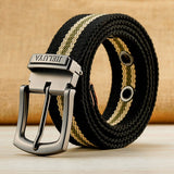 Canvas Military Tactical Belt Men's Alloy Pin Buckle Stripe Jeans Belts Women Outdoor Belts Mart Lion Black stripe China 100cm