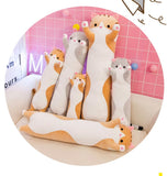 Children Toys Stuffed Animal Throw Pillow Cute Cat Pillow Soft Plush Long Cat Nap Pillow Christmas Present Girl Mart Lion   