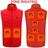 USB Electric Heated Vest Winter Smart Heating Jackets Men's Women Thermal Heat Clothing Hunting Coat P8101C Mart Lion ZONE 9HEATING 2 Asian size S China
