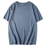 100% Cotton T Shirt Women Summer Loose Basic Tees Casual Soild Tshirt Female Korean Tops Y2k Clothes Mart Lion Deep Blue S(40-50KG) 