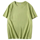 100% Cotton T Shirt Women Summer Loose Basic Tees Casual Soild Tshirt Female Korean Tops Y2k Clothes Mart Lion Avocado Green S(40-50KG) 