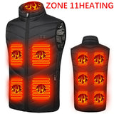 USB Electric Heated Vest Winter Smart Heating Jackets Men's Women Thermal Heat Clothing Hunting Coat P8101C Mart Lion ZONE 11HEATING Asian size S China