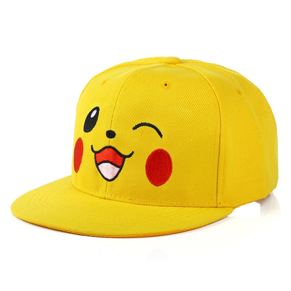 Anime Pokemon Baseball Cap Pikachu Poke Ball Printed Hat Adjustable Cosplay Hip Hop Cap Girls Boys Figures Toys Mart Lion wink Kids size  