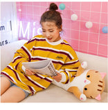 Children Toys Stuffed Animal Throw Pillow Cute Cat Pillow Soft Plush Long Cat Nap Pillow Christmas Present Girl Mart Lion   