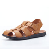 Leather Men Summer Shoes Casual beach breathable lightweight Summer sandals Mart Lion 201 brown 40 