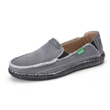 Summer Men's Denim Canvas Shoes Lightwight Breathable Beach Casual Slip On Soft Flat Loafers Mart Lion Gray 39 