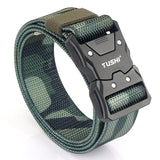 Tactical Belt Military Nylon Waist Outdoor Belt Survival Accessories Quick Release Magnetic Buckle Belts for Men's Army Black Mart Lion upgrade Army camoufl China 125cm