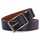 Retro Men's Pin Buckle Genuine Leather Belt for Jeans Business Cowboy Waistband Designer Mart Lion   